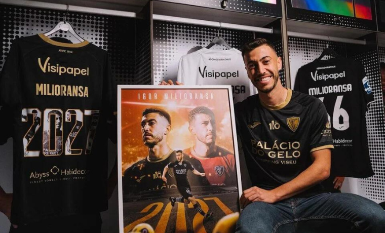 O lateral-esquerdo brasileiro Igor Milioransa estendeu seu contrato com o Académico de Viseu por mais três temporadas,