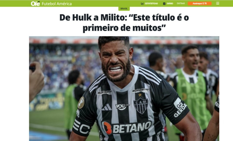 A conquista épica do Atlético sobre o Cruzeiro na final do Campeonato Mineiro reverberou além das fronteiras brasileiras,
