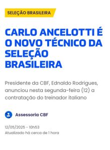 SELEÇÃO: Carlo Ancelotti é o novo técnico da Seleção Brasileira 1 Seleção